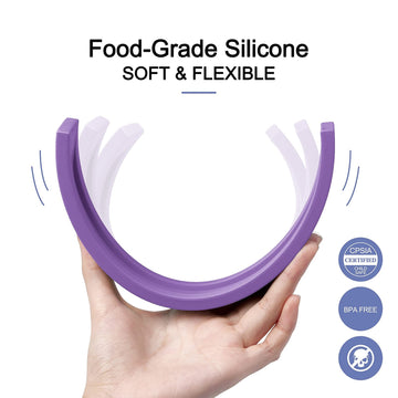 Mcgmitt Rainbow Stacking Toy, Silicone Rainbow Stacker For Toddlers, Montessori Nesting Blocks, Building Creative Color Shape Matching Toy Set, 10 Layers (Purple)