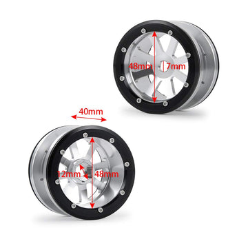 4Pcs 1/10 Rc Alloy 2.2'' Beadlock Wheel Rim For Axial Wraith Rr10 Scx10 Ii Trx4