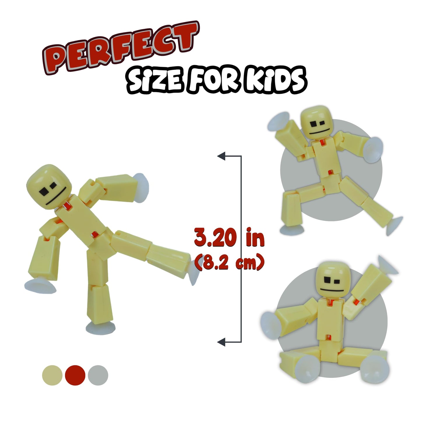 Zing StikBot Stop-Motion Animation Pack - Butter Yellow StikBot + Bronze Gigantus, Creative Toy for Kids Age 4+, Small to Medium