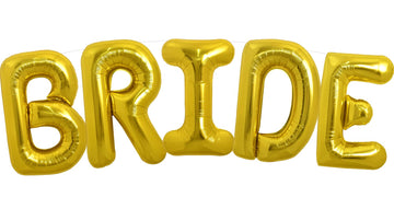 Toniful 40 Inch Large Gold Bride Balloons, Giant Jumbo Helium Foil Mylar Big Bride Balloons Banner For Wedding Marriage Bridal S