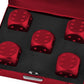 DS.DISTINCTIVE STYLE Aluminum Alloy Dice 5 Pieces 16mm Portable Metal Dices with Case 6 Sided Dice for Party Game (Red Square)