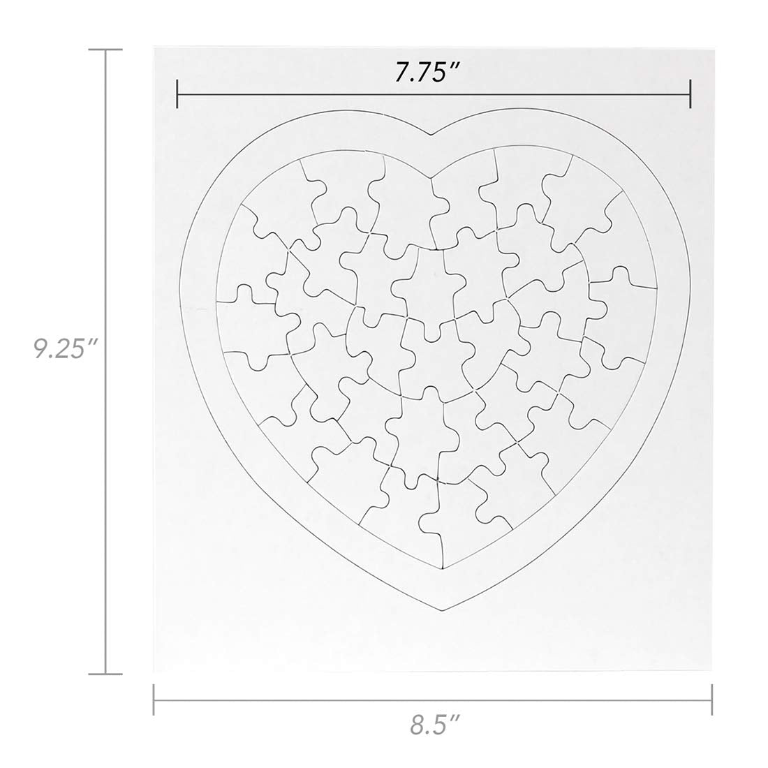 Hygloss Blank Puzzles With Heart Shape - 8.5'' X 9.5'' - 100 Puzzles - Ideal For Valentines - Write, Draw, And Decorate Your Own