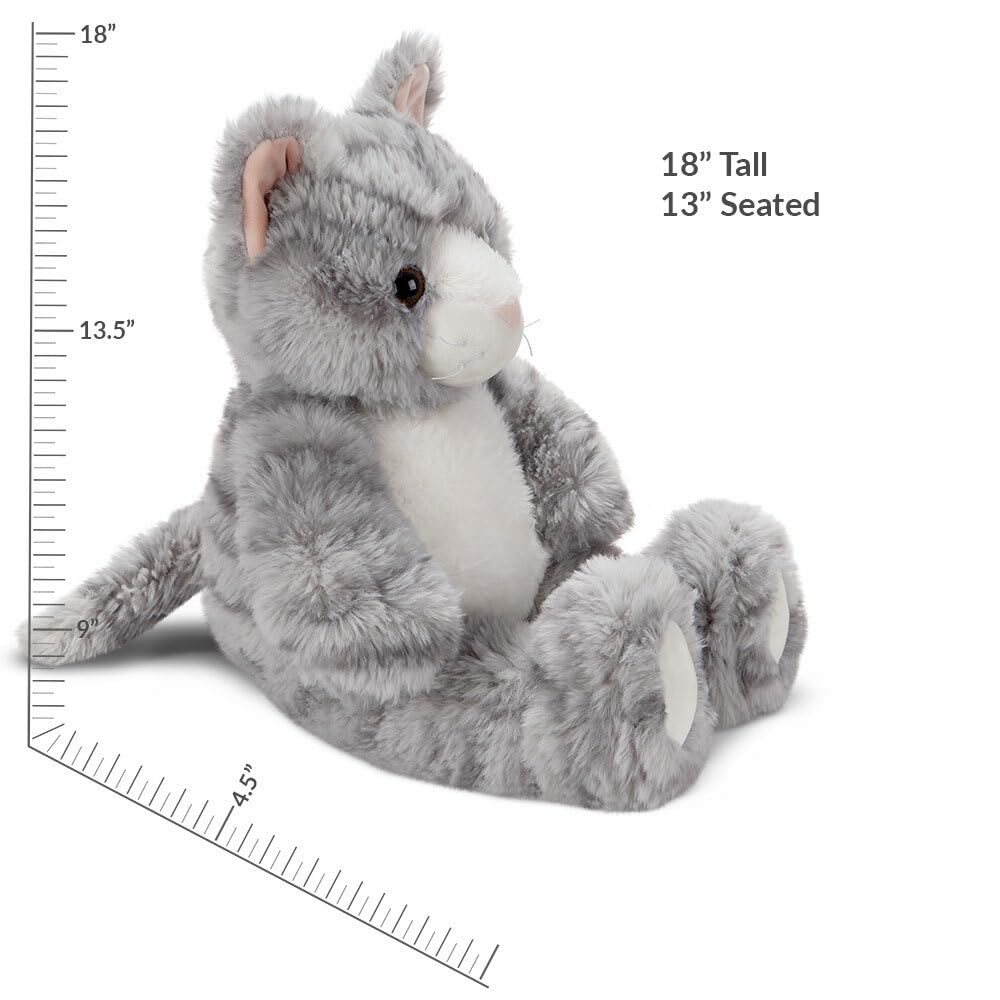 Vermont Teddy Bear Stuffed Kitten - Plush Gray 18" Cat Toy, Model ABFW18006A
