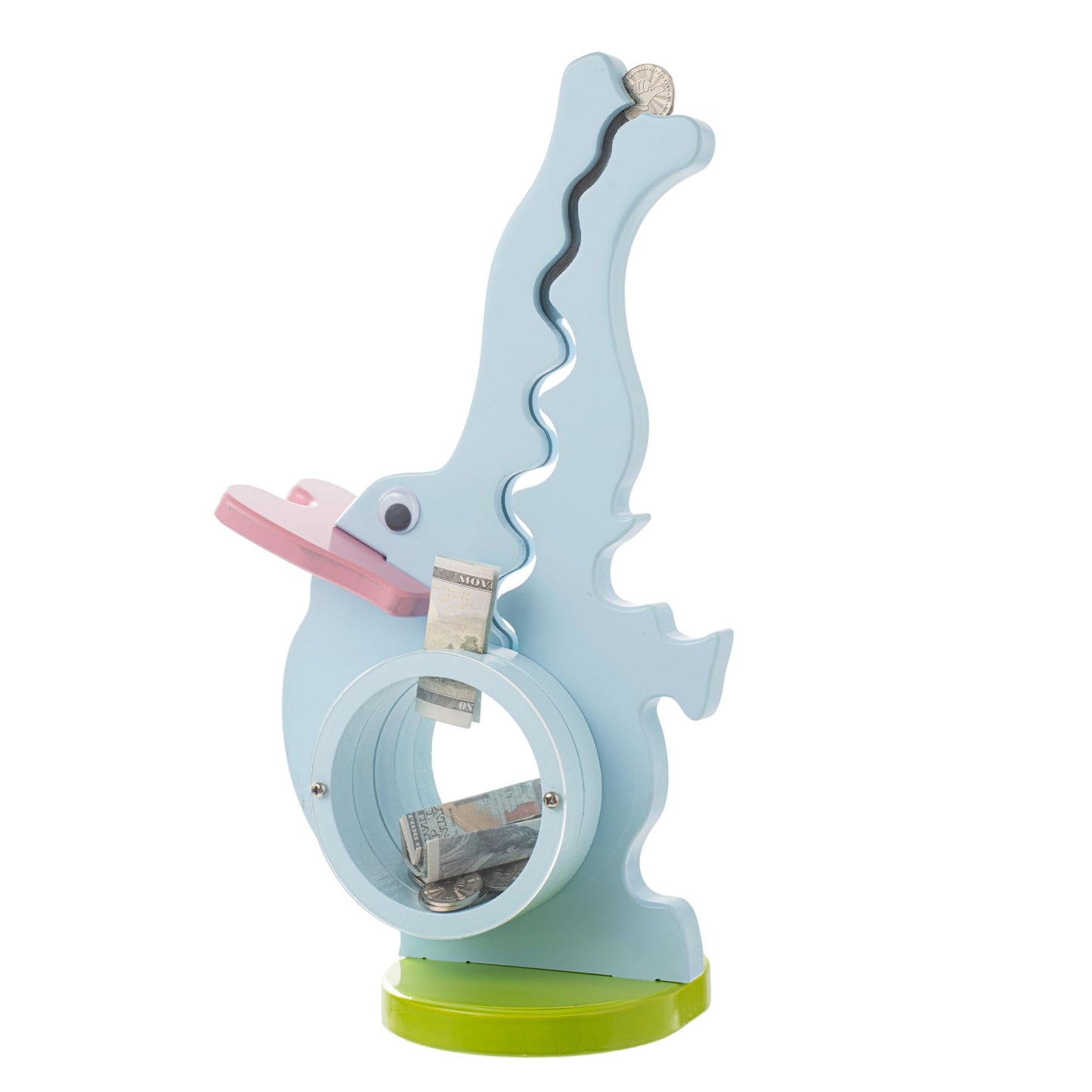 AORCMITN Wooden Elephant Piggy Bank for Kids Boys & Girls, Wood Interactive Coin Bank with Clear Belly, Saving Money Toy, Educat