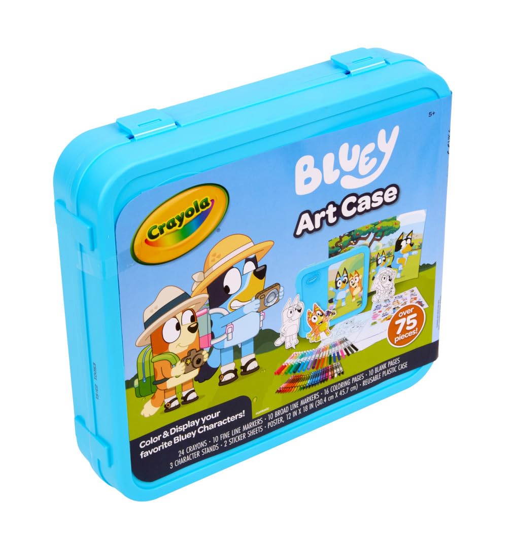 Crayola Bluey Create & Color Art Case, 75+ pcs, Plastic, Assorted, 10.25 x 10.75 x 2.25 inches, Ages 5+