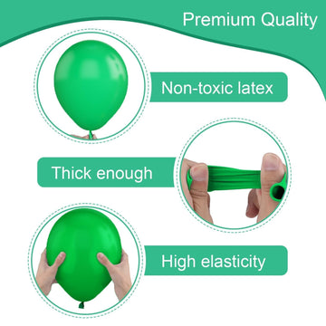 Green And Black Balloons,60 Pcs 12 Inches Matte Dark Green Metallic Silver Matte Black Balloons Confetti Balloons For Baby Birth