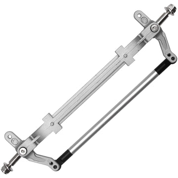 Vgoohobby Metal Front Axle Steering Link Rod Pole Wheel Axle Compatible with Tamiya 1/14 RC Tractor Truck (Silver)
