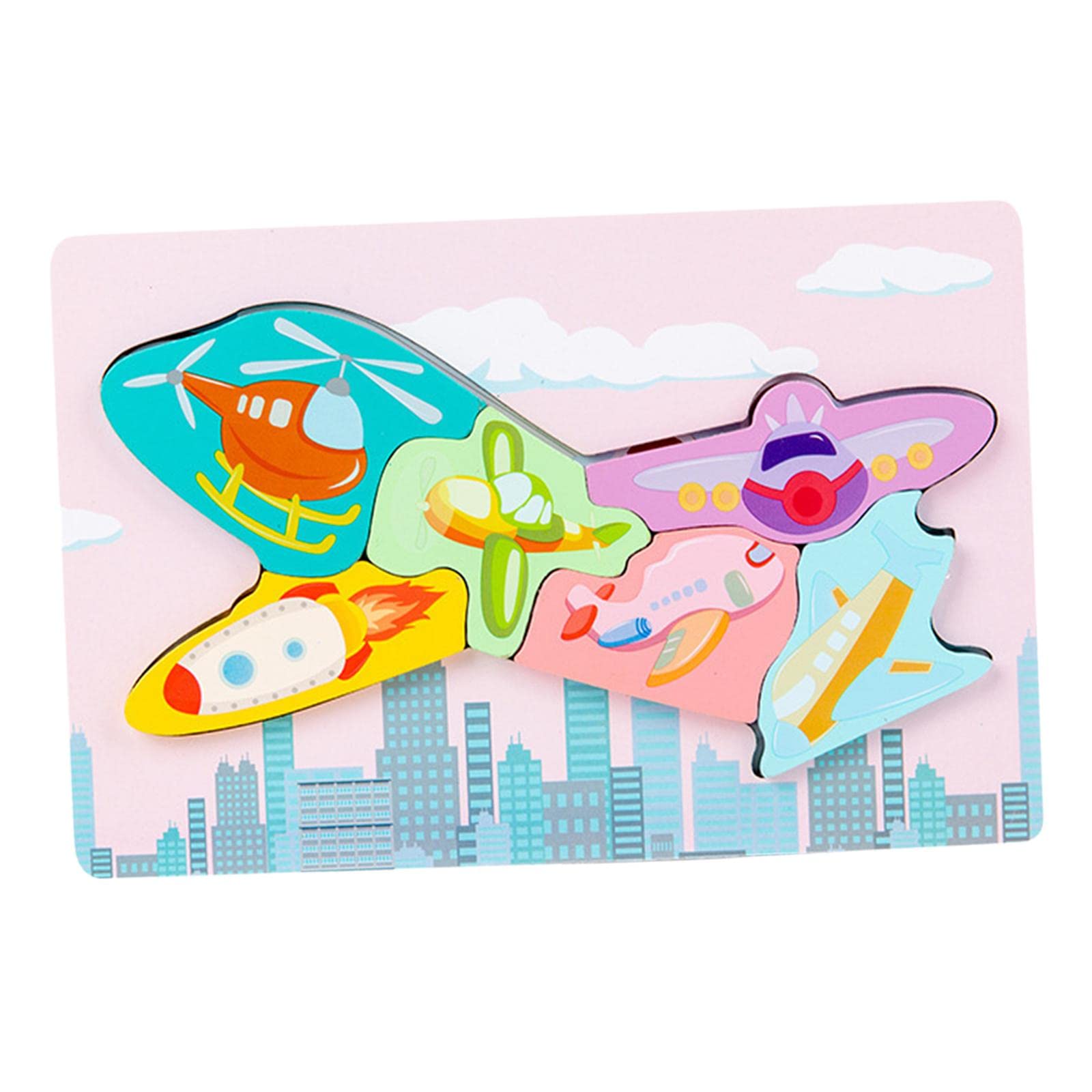 Bnf Puzzles Wooden Jigsaw Colors Shapes Cognition Cartoon Boy And Girl Airplanebaby | Toys For Baby | Developmental Baby Toys1 W