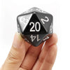 Bescon Jumbo D20 38Mm, Big Size 20 Sides Dice Solid Black, Big 20 Faces Cube 1.5 Inch