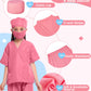 Gleamkid Doctor Costume For Kids Scrubs With Accessories,7Pcs Toddler Halloween Costume For Boy Girls