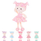 Onetoo First Baby Doll Plush Baby Girls Dolls Rag Doll Soft Baby Doll For Girls Sleeping Cuddle Buddy Doll Wear Star Pink Sleeveless Dress 14'