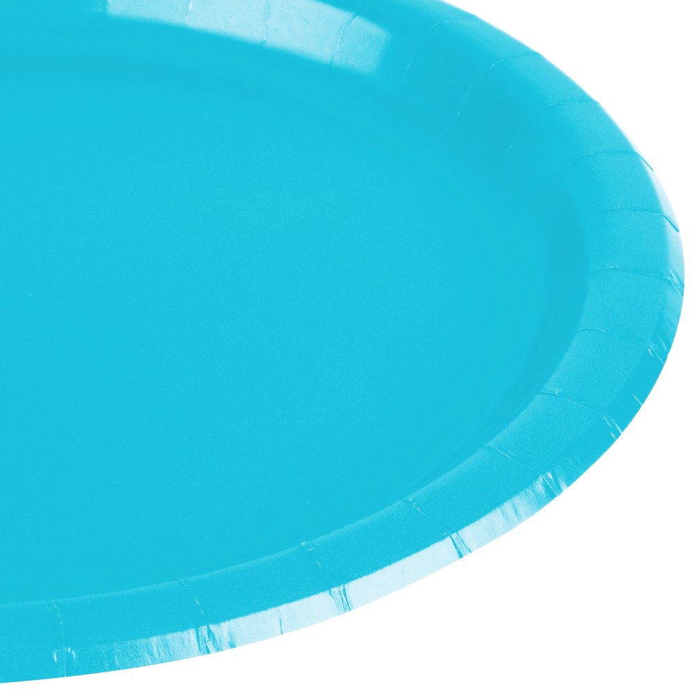 Caribbean Blue Round Paper Plates - 10' (20 Pc) - Perfect For Parties, Picnics, & Everyday Meals