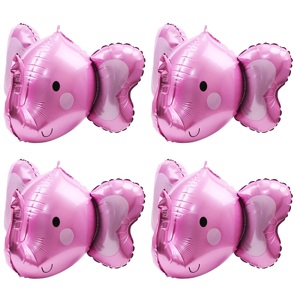 4D Animal Elephant Head Balloons Elephant Balloons For Kids Boys Girls Party Supplies Birthday Decorations Baby Shower, 4 Pack I