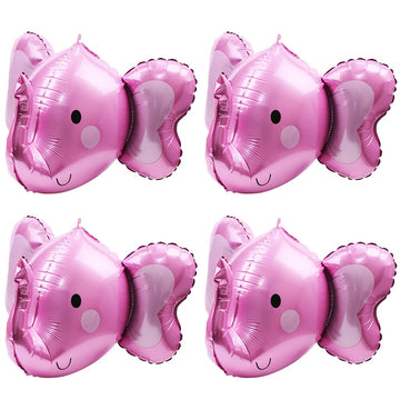 4D Animal Elephant Head Balloons Elephant Balloons For Kids Boys Girls Party Supplies Birthday Decorations Baby Shower, 4 Pack I