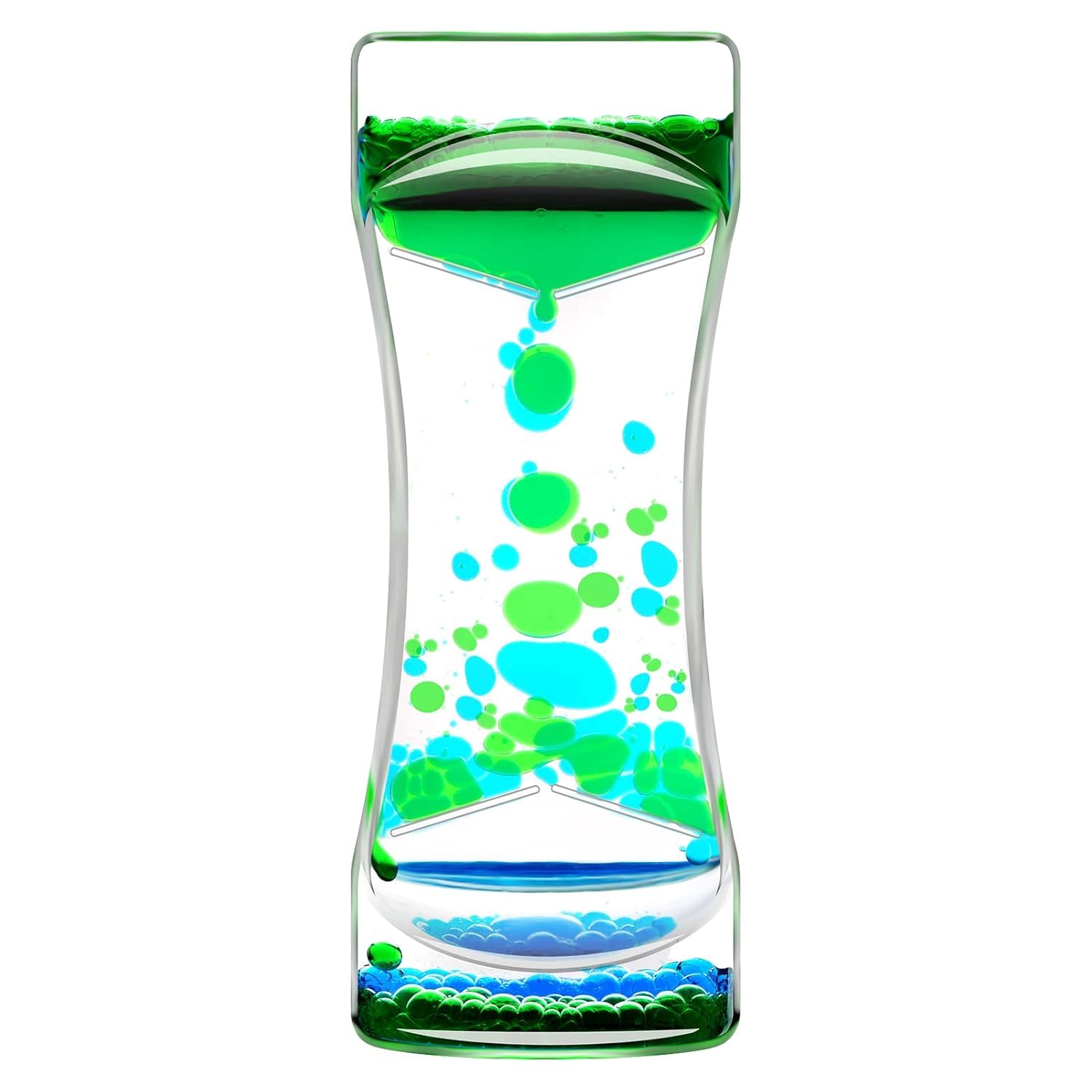 Veqqiste Liquid Motion Bubbler Sensory Fidget Toy For Kids Adults Calming Colorful Liquid Hourglass For Anxiety Relaxing Office 