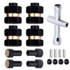 4 Pieces Brass 7mm Hex Extended Wheel Hubs Wheel Spacers Axle Extension Combiner w/Locknuts and Wrench, Compatible with Axial SC