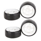 BQLZR 5 Spoke White Wheel Rim & Tyre Tires White+Black for RC 1:10 Drift Car & On Road Car Pack Of 4