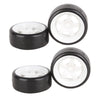 BQLZR 5 Spoke White Wheel Rim & Tyre Tires White+Black for RC 1:10 Drift Car & On Road Car Pack Of 4