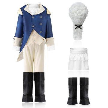 Clothand Colonial Costume Boys, George Washington Costume for Kids, Historical Role Play Dress-Up for School Events and Parties 