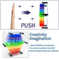 3D Pin Art Intellectual Fun Toy Rainbow Pin Art Palm Board Extra Large(7.5 X8 Inches) Arouse Sense Of Imagination Innovative Boundless Creativity (Hexagon - 7.5 X 8 Inches)