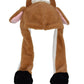 Joyhy Kids Adults Plush Hat Ear Moving Ear Flap Hat With Paw Brown Bull