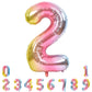 Toniful 40 Inch Rainbow Large Numbers Balloons 0-9, Number 2 Digital 2 Helium Balloons, Foil Mylar Big Number Balloons For Birth