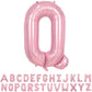 40 Inch Pink Letter Balloons, Large Q Letter Balloons Foil Helium Balloon, Foil Big Single Alphabet Q Balloon, Pink Letters for 