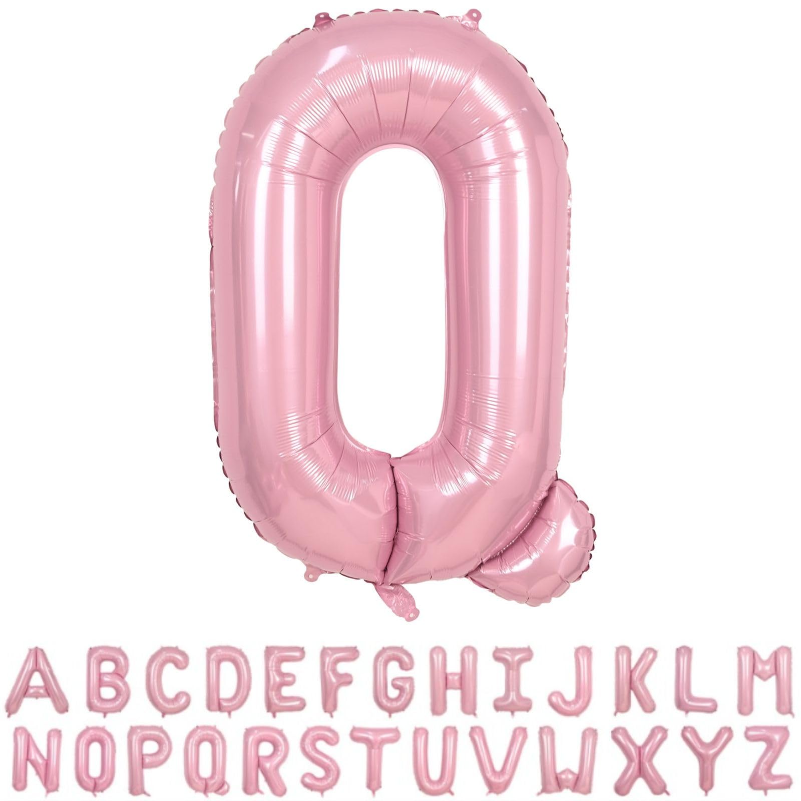 40 Inch Pink Letter Balloons, Large Q Letter Balloons Foil Helium Balloon, Foil Big Single Alphabet Q Balloon, Pink Letters for 