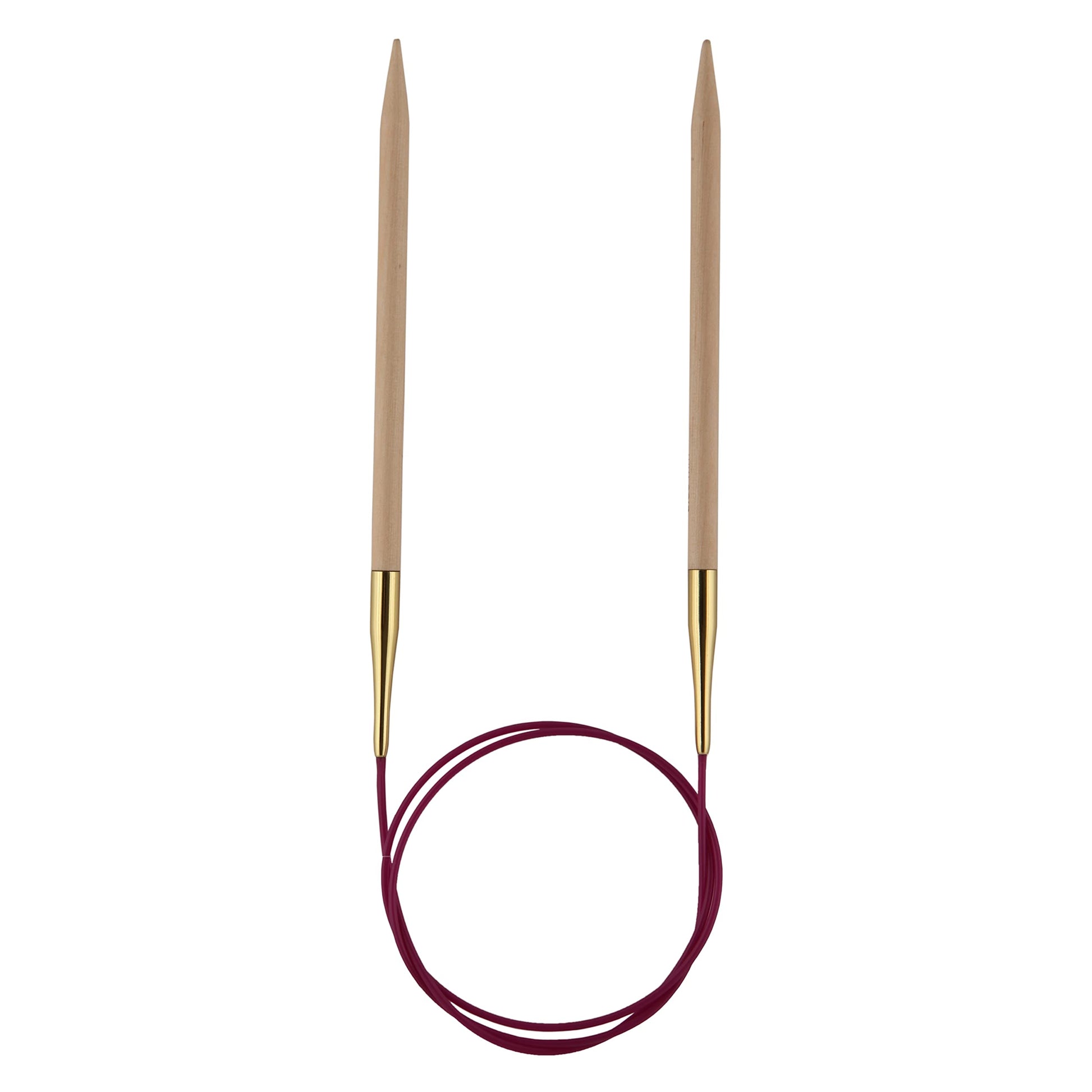 KNITPRO 80 cm x 10 mm Basix Fixed Circular Needles, Birch