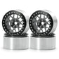 4PCS 2.2'' RC Aluminum Beadlock Wheels w/Hubs For 1/10 RC Axial Wraith RR10 YETI SCX10 D90 TRX4 CC01 (Titanium)