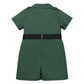 Idopip Baby Girls Wild Safari Outfit First Birthday Romper + Hat Jumpsuit Toddler Summer Party Clothes Set Overall Shorts Photo Shoot Bodysuit With Belt Green 0-6 Months