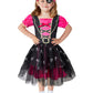 Okbebe Toddler Baby Girl Pirate Costume Halloween Sea Buccaneer Dress And Pirate Eye Mask With Head Scarf (Pink,4T)