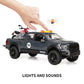 Sasbsc Toy Pickup Trucks For 3 4 5 Year Old Boys 1:18 Friction Power Truck Toy With Motorcycle Plastic Big Trucks With Lights An