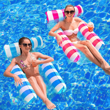 2 Pack Inflatable Pool Float Hammocks, 4-in-1 Multi-Purpose Inflatable Pool Floats Adults,Multi Tubes Floating Mesh Chair for Su