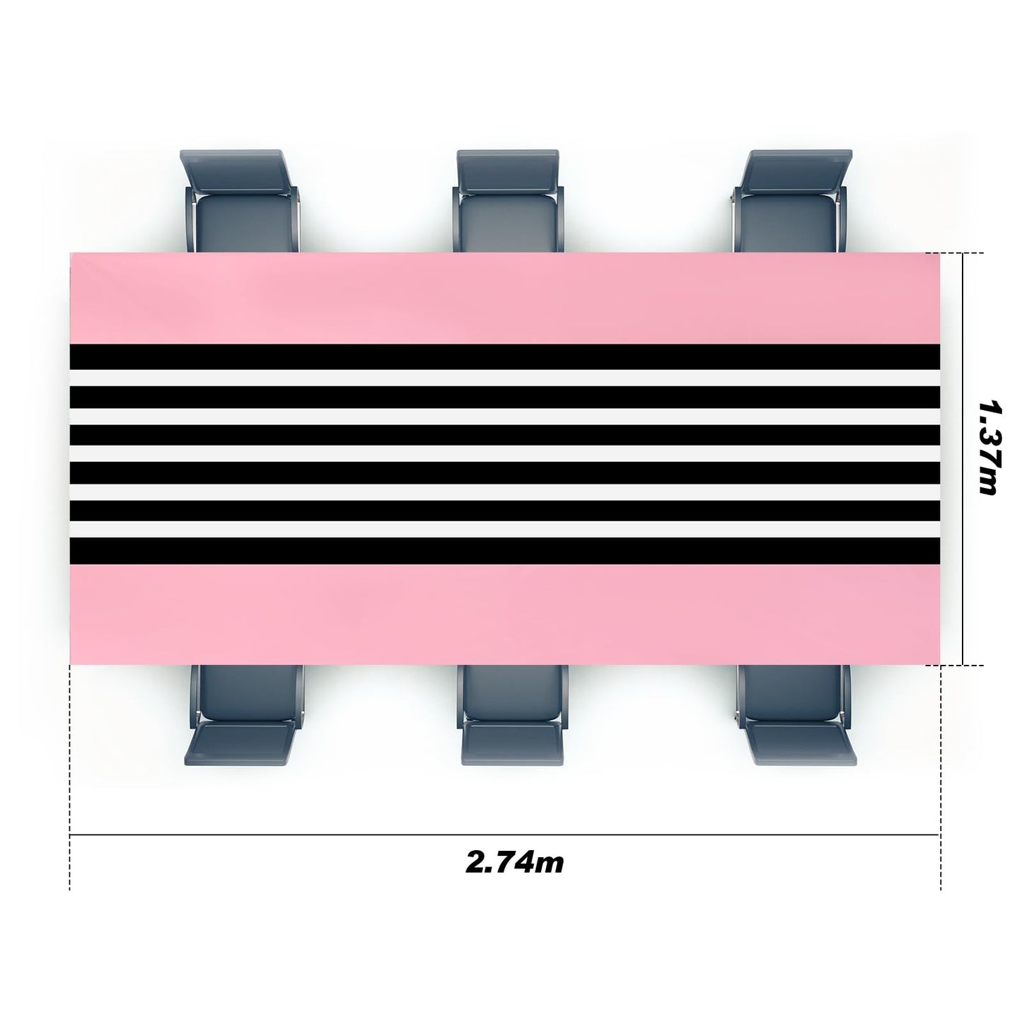 Oudain 3 Pcs Striped Tablecloth 108 x 54 Inch Disposable Plastic Table Cloth Waterproof Tablecloth Rectangle Table Cover for Bir