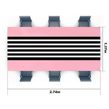 Oudain 3 Pcs Striped Tablecloth 108 x 54 Inch Disposable Plastic Table Cloth Waterproof Tablecloth Rectangle Table Cover for Bir
