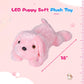 Wewill 18'' Light Up Pink Puppy Dog Led Stuffed Animal With Colorful Night Light Glow Soft Plush Toy Gifts For Kids On Christmas Birthday