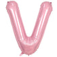 40 Inch Pink Letter Balloons, Large V Letter Balloons Foil Helium Balloons, Mylar Big Single Alphabet V Balloons, Pink Balloon L