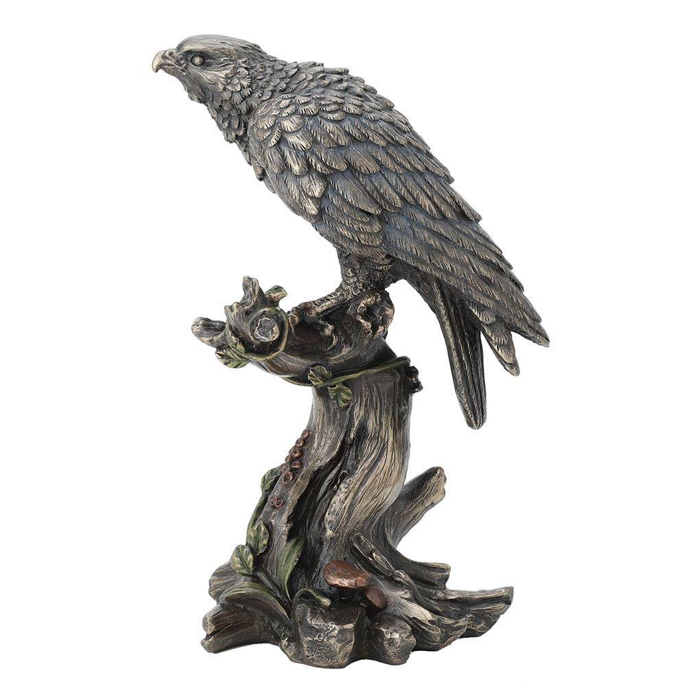 Veronese Design 10 Inch Peregrine Falcon Antique Bronze Finish Animal Wild Life Birds Hawk Eagle Sculpture Collectible Figurine