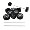 10PCS Toy Car Wheels 28mm Rubber Tire Wheels with Metal Shaft for RC Car Truck DIY Model Toy Wheel Replacement Accessories (2.5x