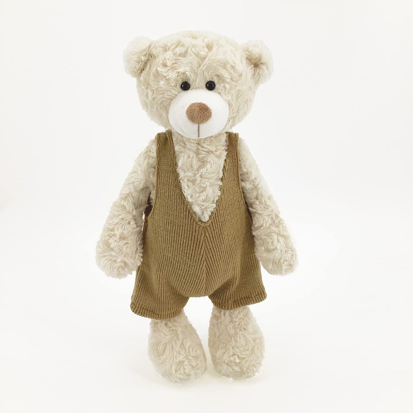 Mr Vivicare 13.5' Cream Beige Bear Stuffed Animals For Kids And New Born Babies,Knitted Dressed Stuffed Teddy Bear Plush Toys For Boys And Girls,Great Gifts On Birthday,Christmas,Machine Washable