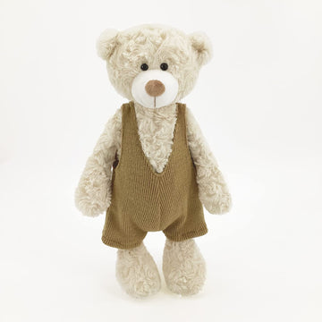 Mr Vivicare 13.5' Cream Beige Bear Stuffed Animals For Kids And New Born Babies,Knitted Dressed Stuffed Teddy Bear Plush Toys For Boys And Girls,Great Gifts On Birthday,Christmas,Machine Washable