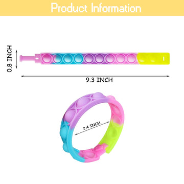 16 Pcs Pop Bubble Bracelet Fidget Toys, Pop Wristband Fidget Bulk Toy For Party Favors Halloween Christmas Valentine Gifts Students Gifts Easter Egg Basket Stuffer Classroom Prizes Goodie Bag For Kids