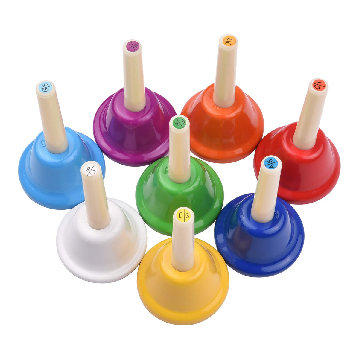 Excluzo 8Pcs Handbell 8 Note Diatonic Metal Hand Bells Set Tinkle Bells Percussion Instrument Toy For Kids Children