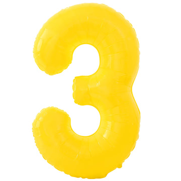 Katchon, Big, Yellow 3 Balloon Number - 40 Inch | Yellow Three Balloon For 3 Year Old Balloons Birthday | 3Rd Birthday Decorations For Boys | 3 Birthday Balloon, Honey Bee Birthday Party Decorations