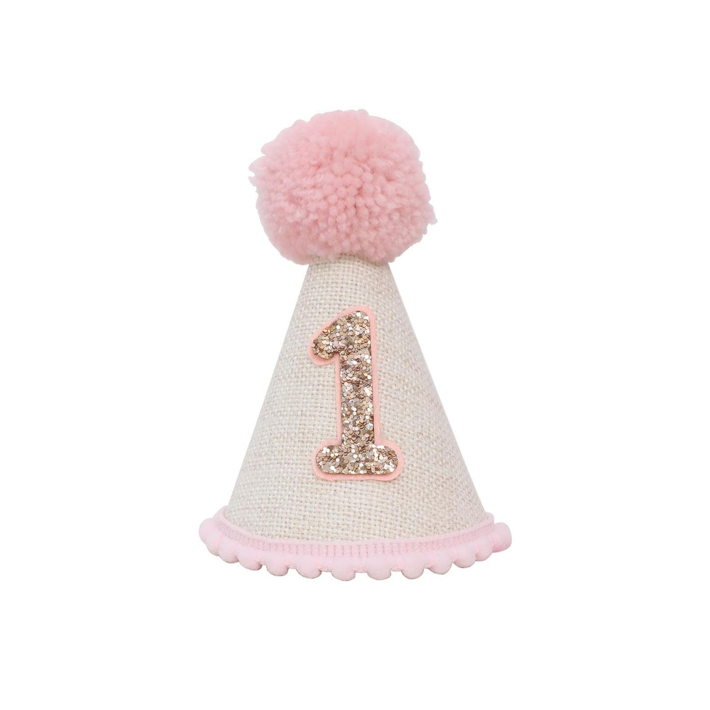 Ereniko Boho 1st Birthday Hat Decorations for Baby Girls Boys Handmade Natural Outfit First Birthday Party Hat Pink