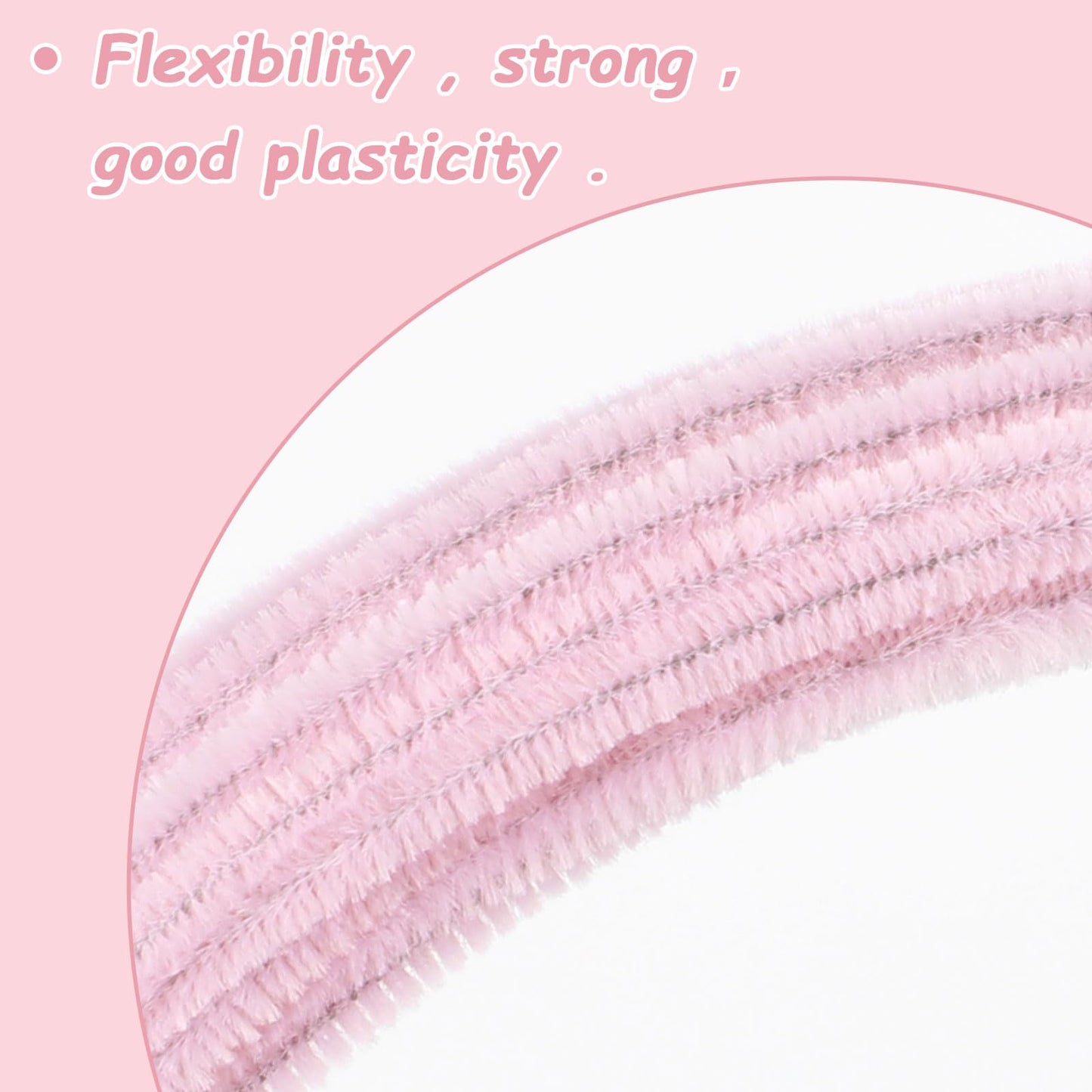 LOMIMOS 100Pcs Pipe Cleaners Craft,Pipe Cleaners Chenille Stem Fuzzy Sticks Craft Supplies for Home DIY Handcraft Art Festival (