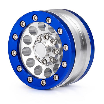MOHERO 1.9'' Alloy Beadlock Crawler Wheels Rims Set for RC 1/10 Model Crawler SCX10 Pack of 4 (Blue)