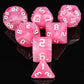 7PCS Polyhedral DND Dice, D&D Dice Set Filled with Pink and White Swirls for Role Playing Dice Games as DND RPG MTG Table Games