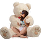 Hollyhome 5Ft Giant Teddy Bear Stuffed Animal Huge Teddy Bear Plush With Big Footprints Valentines Gift 5 Feet Beige